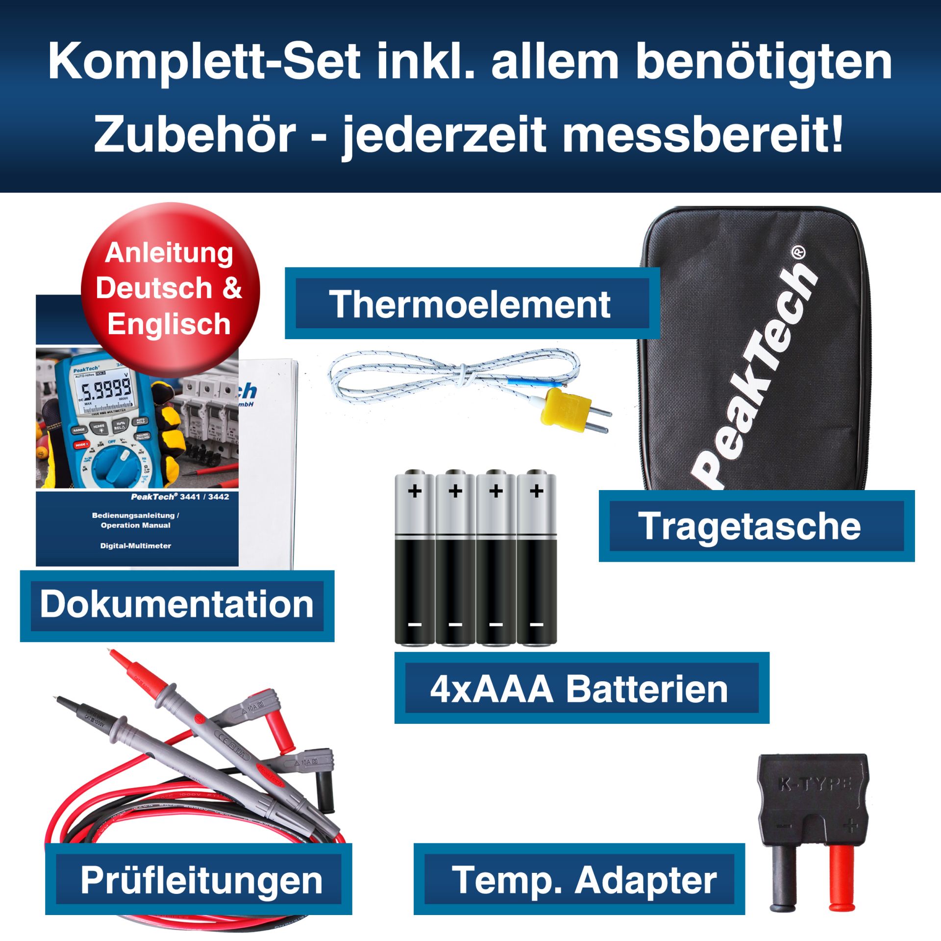 PeakTech P 3441 TrueRMS Digitalmultimeter 60.000 Counts