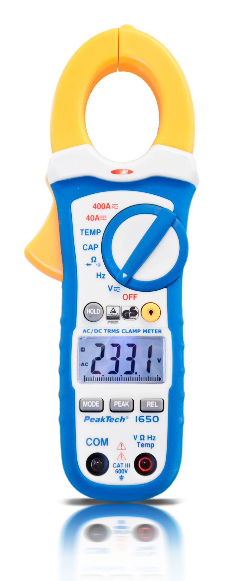 PeakTech P 1650 TrueRMS Stromzange 4.000 Counts 400 A AC/DC