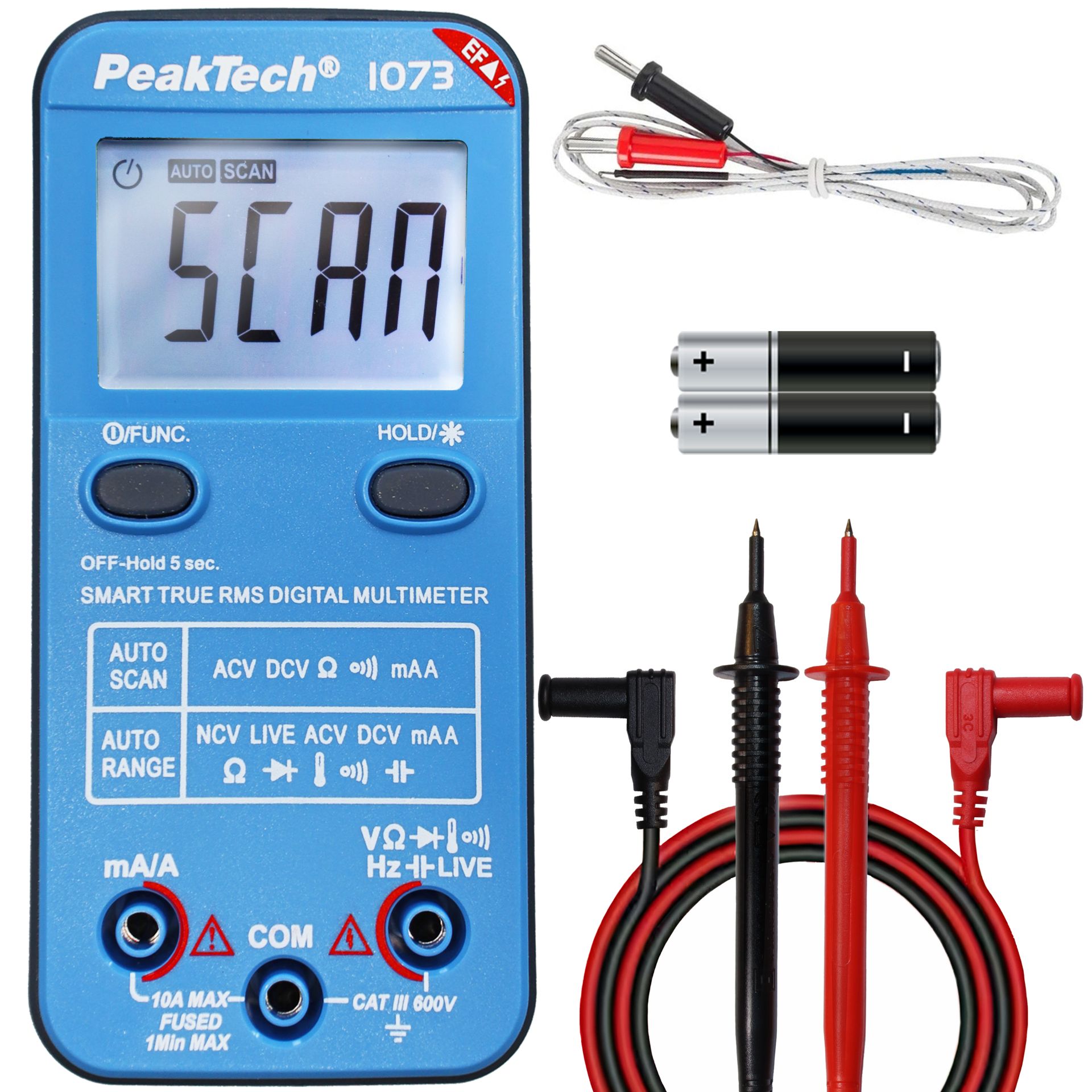 PeakTech P 1073 600V AC/DC Smart-Multimeter mit NCV und Live-Test 