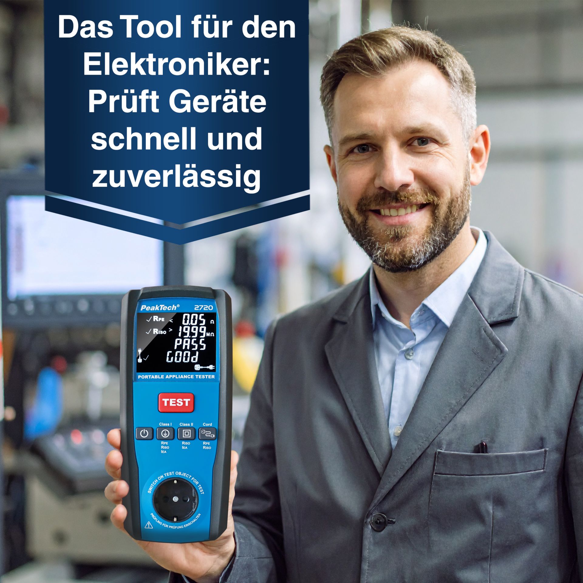 PeakTech P 2720 PAT-Tester für ortsveränderliche Geräte 