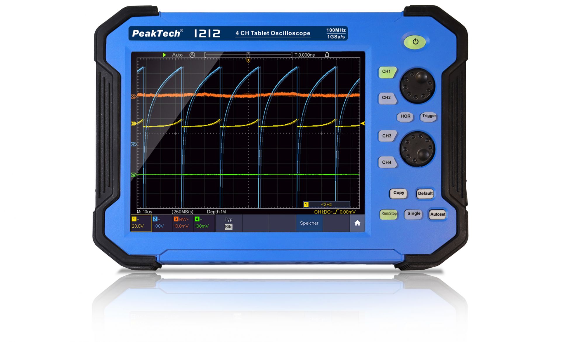 PeakTech P 1212 100 MHz / 4 CH, 1 GS/s Tablet Oszilloskop