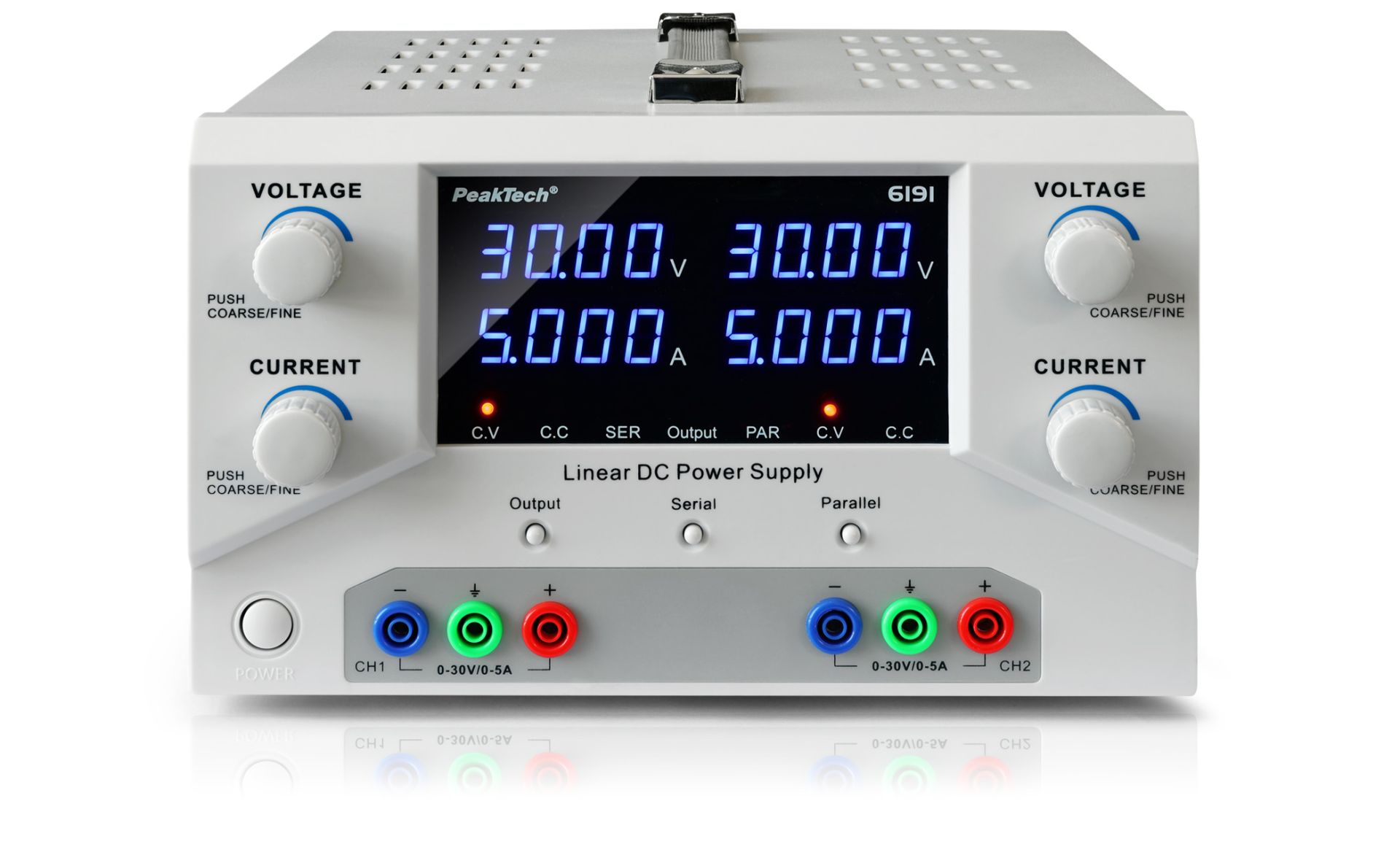 PeakTech P 6191 Digital Labornetzgerät 2x 0-30 V / 0-5 A DC 