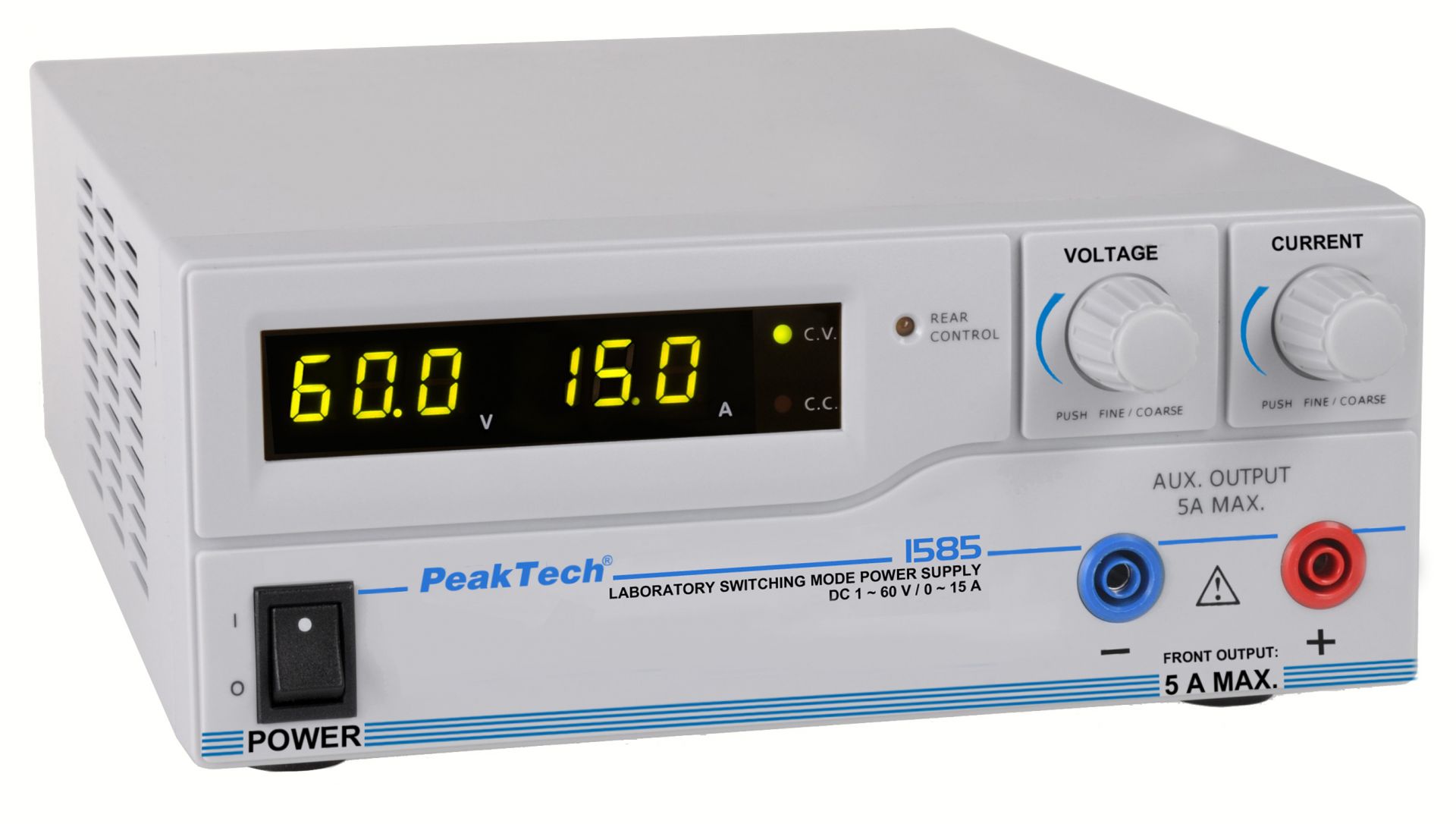 PeakTech P 1585 Labor-Schaltnetzteil DC 1 - 60V / 0 - 15A mit USB 