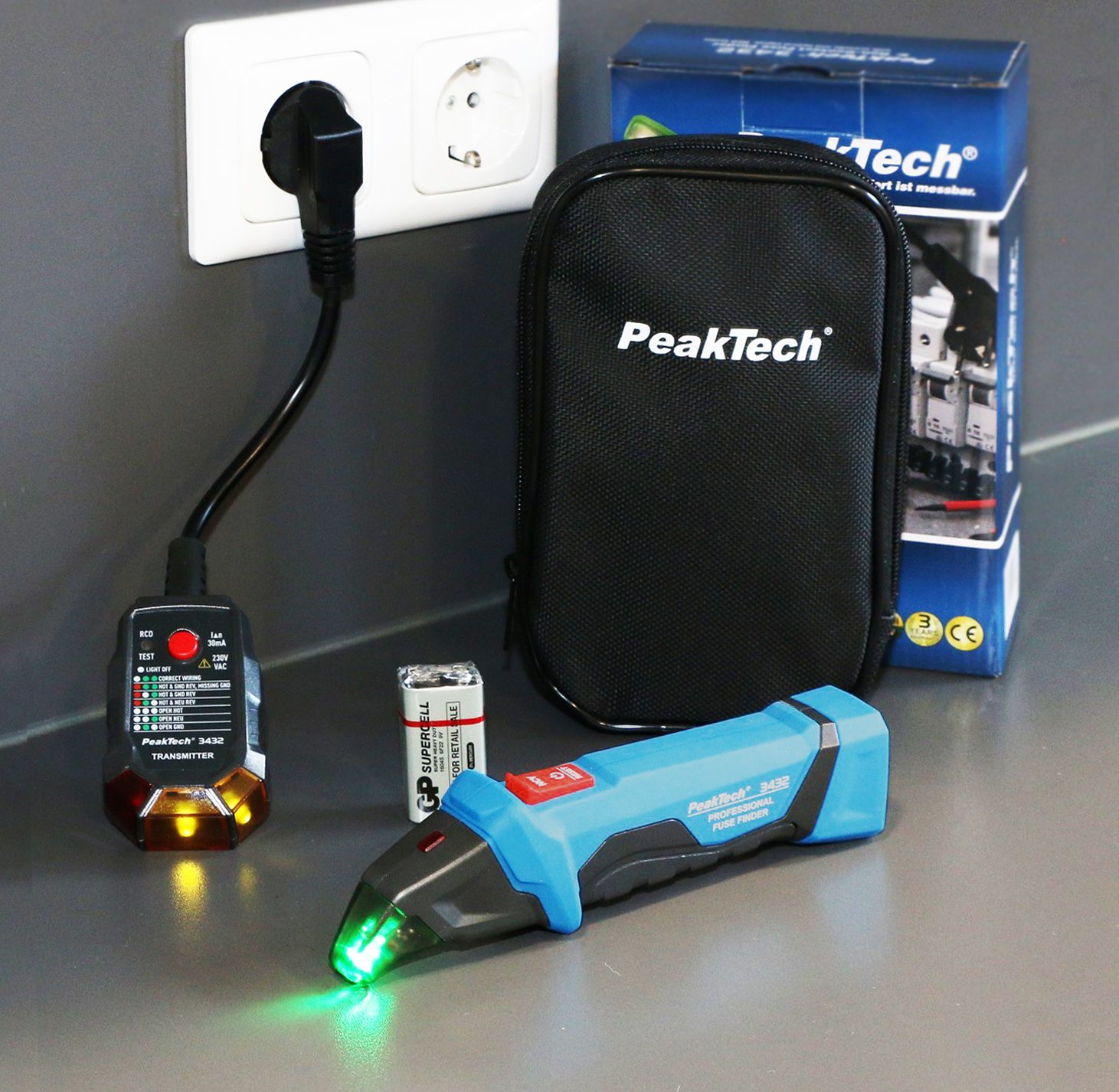 PeakTech® P 3432 Sicherungsfinder mit RCD Tester