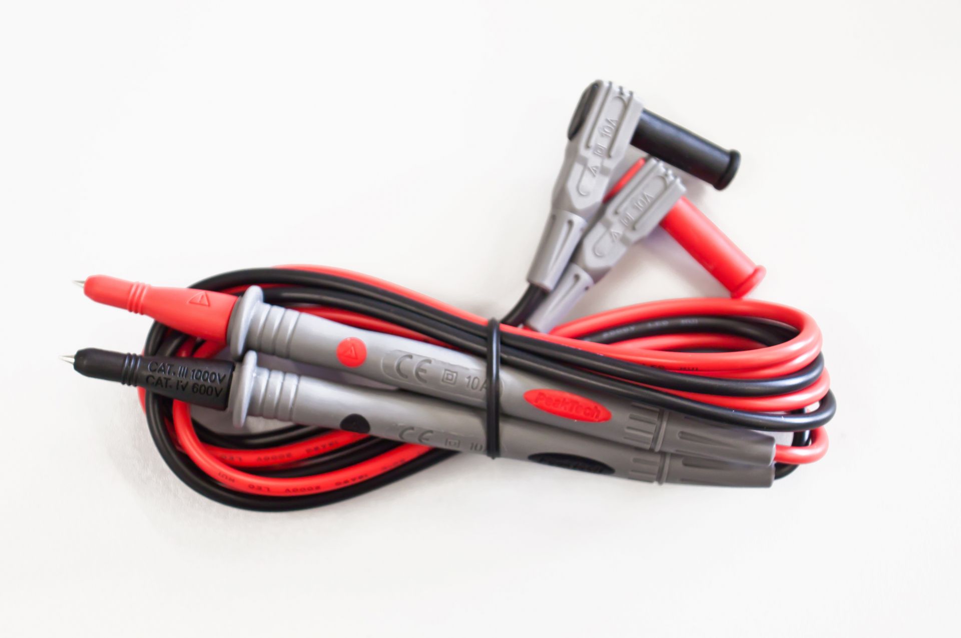 PeakTech® TKS-4 Messleitungssatz mit 4 mm Federkontakt Prüfspitze