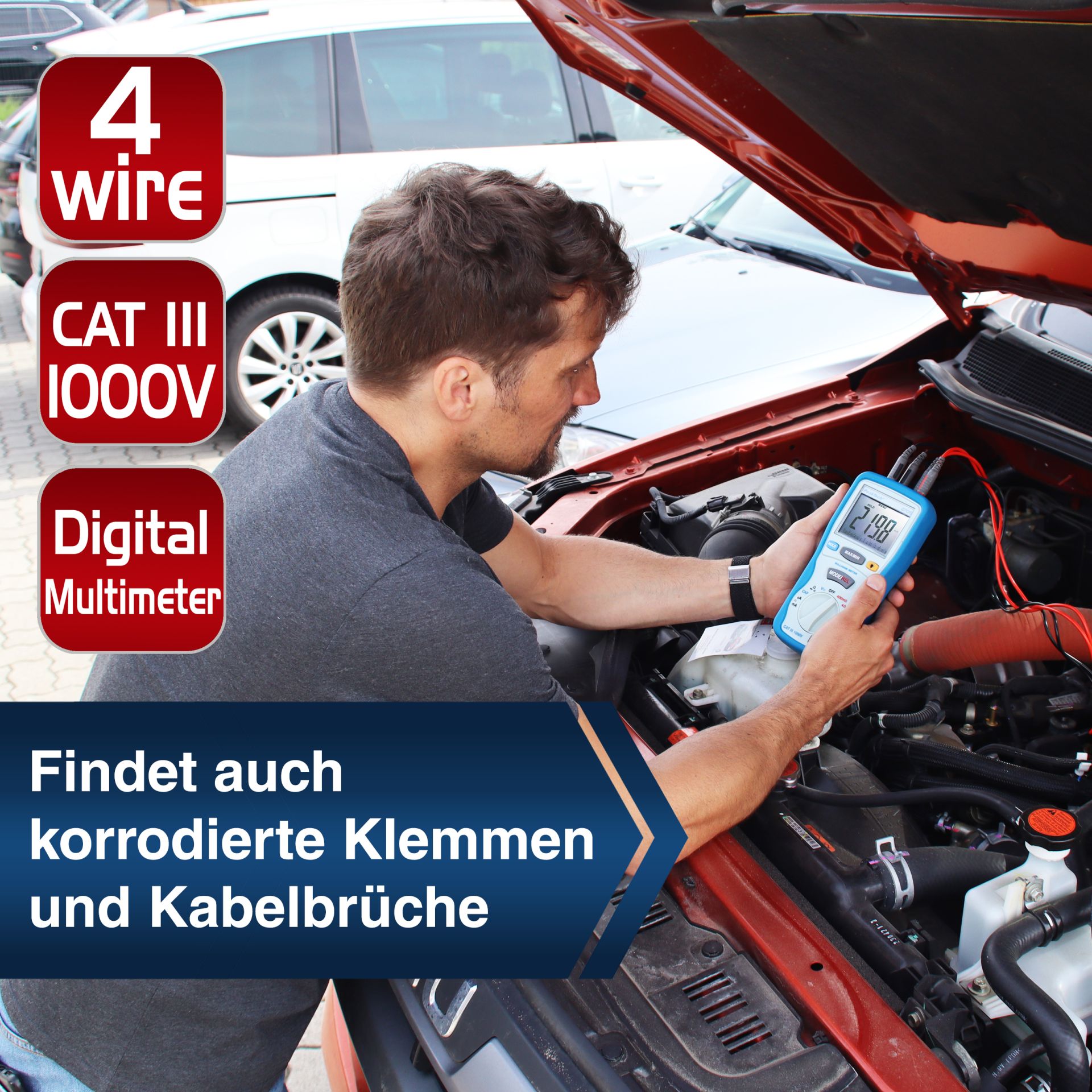 PeakTech P 2705 Digital-Milliohmmeter, 4.000 Counts, 400 mΩ/4/40/Ω 