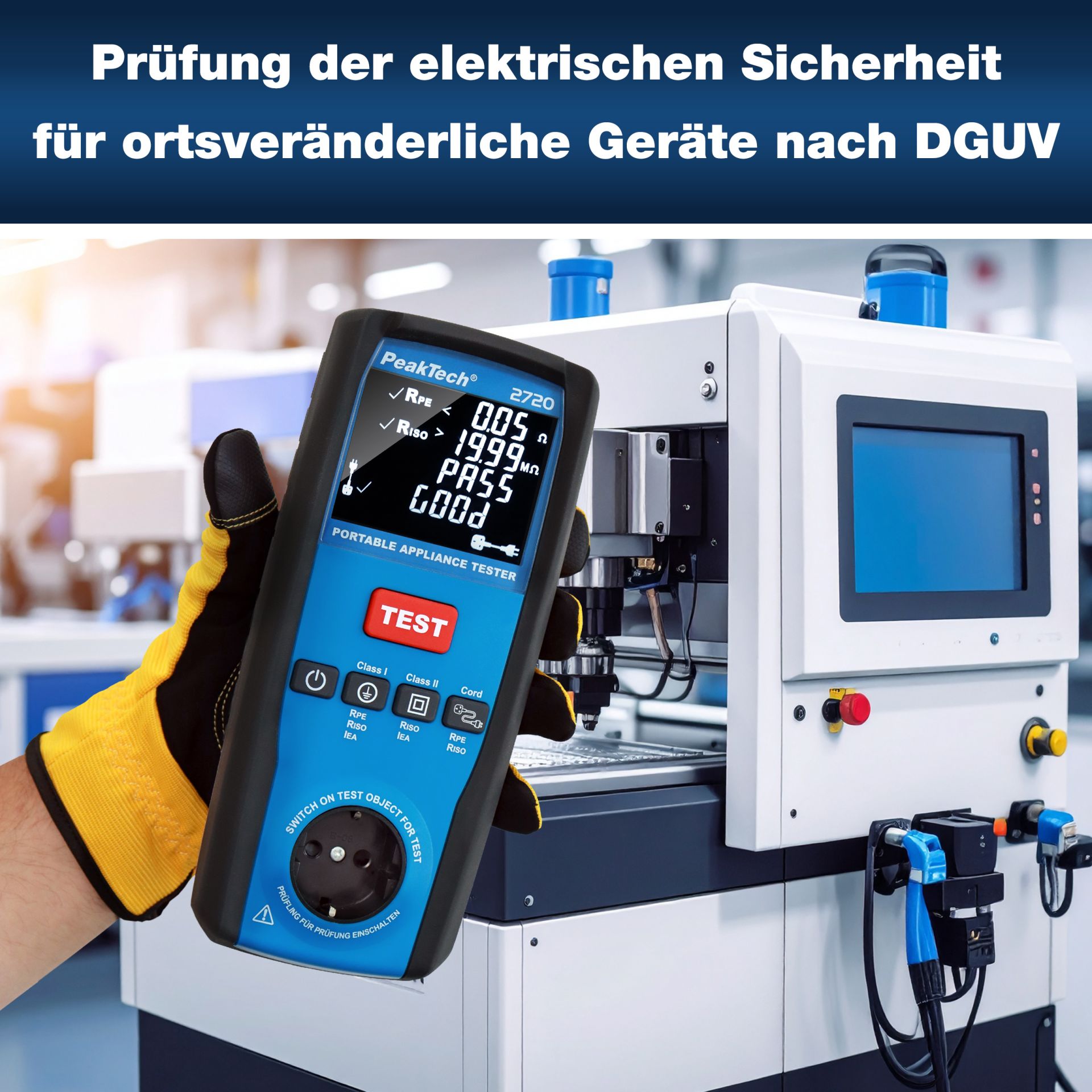 PeakTech P 2720 PAT-Tester für ortsveränderliche Geräte 