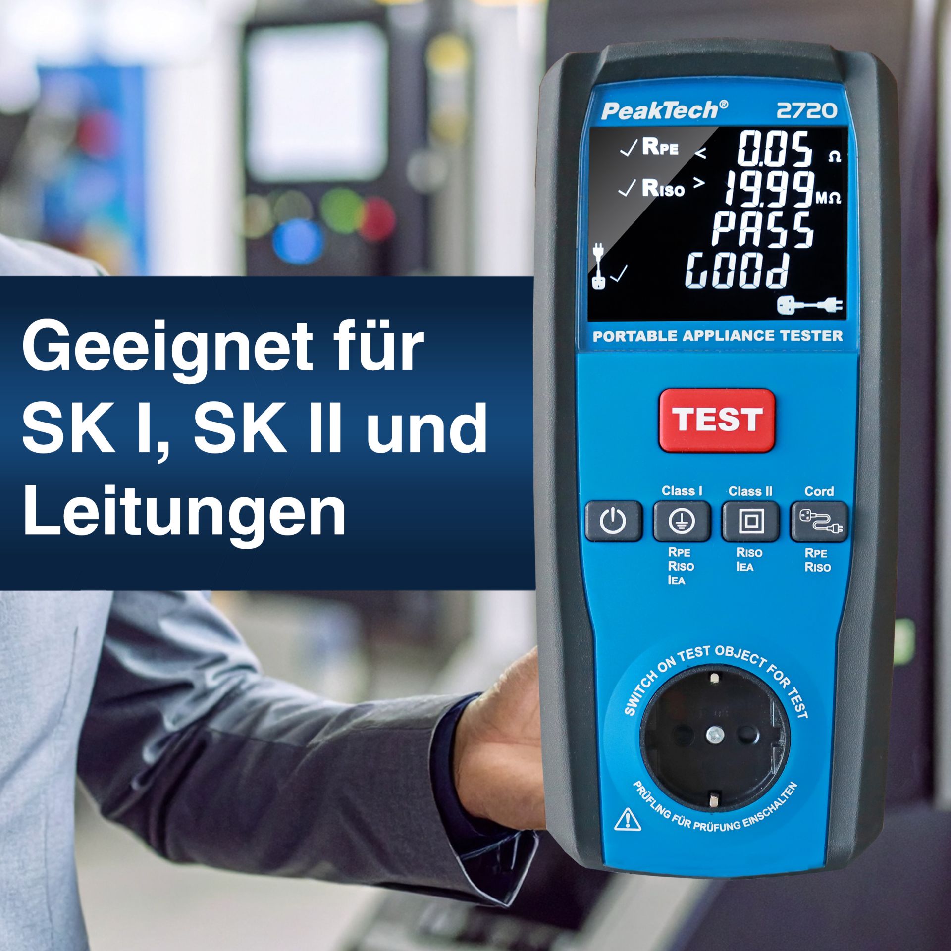 PeakTech P 2720 PAT-Tester für ortsveränderliche Geräte 