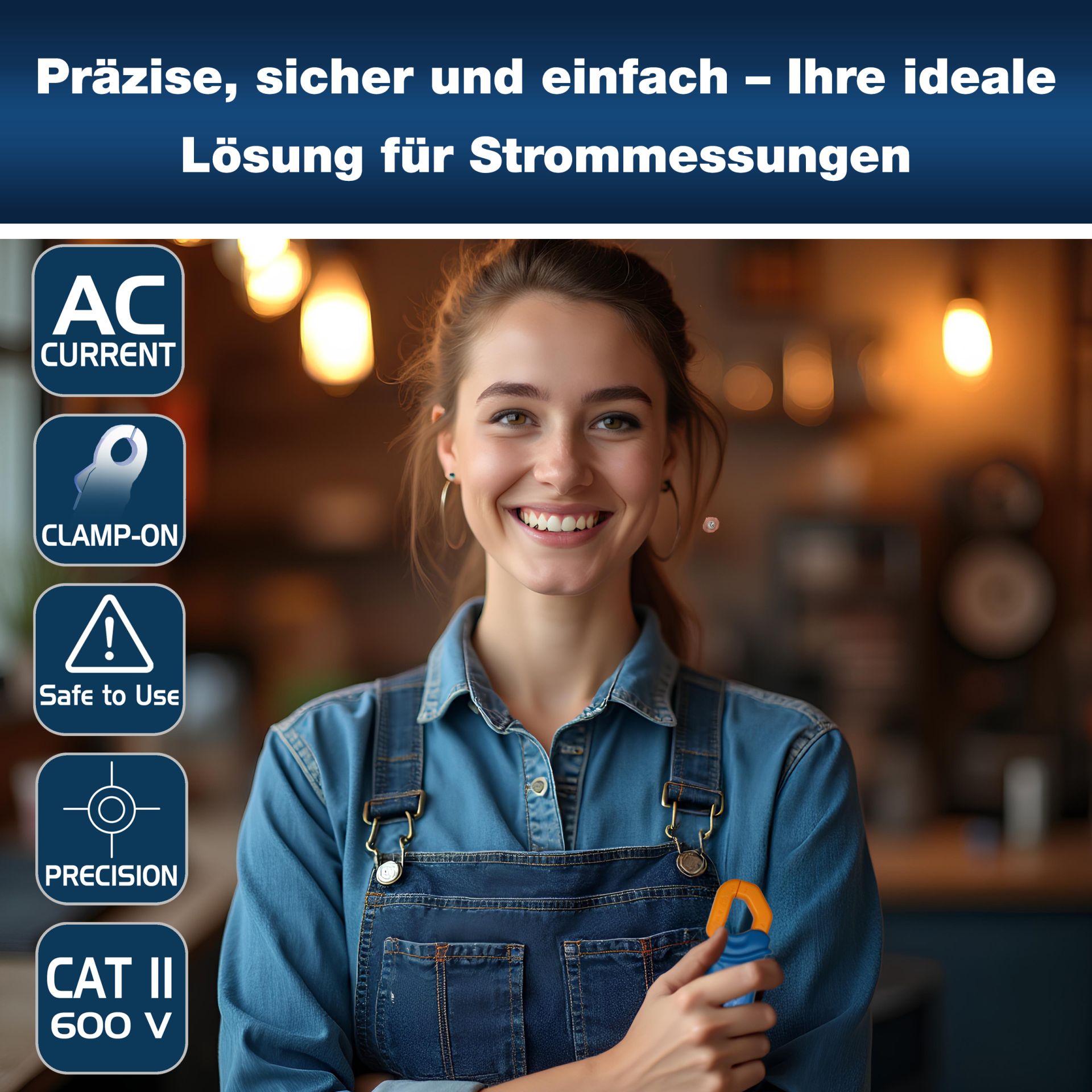 PeakTech P 4200 Stromzangenadapter 200A AC mit 4mm Stecker 