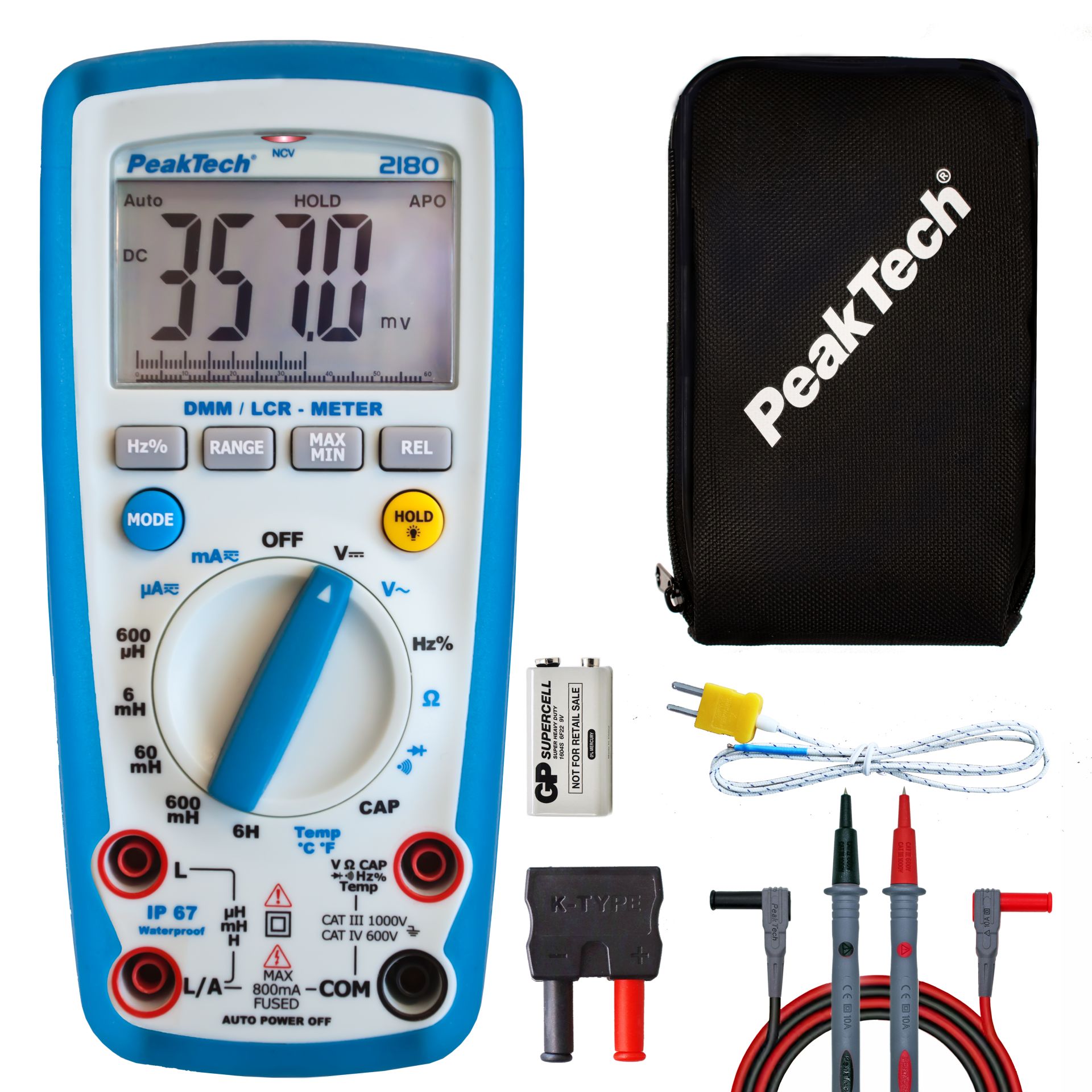 PeakTech P 2180 Digitalmultimeter mit LCR-Meter, 6.000 Counts 