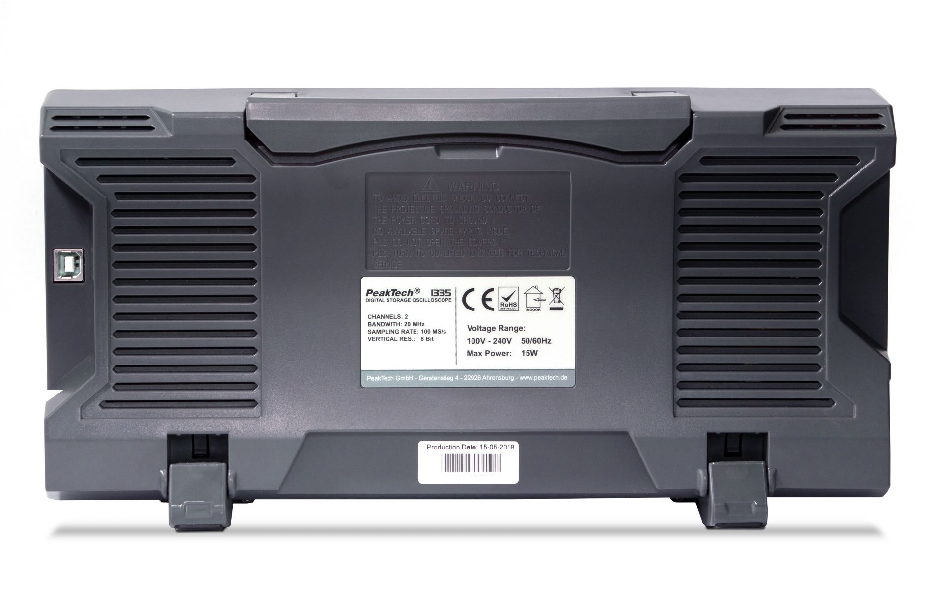PeakTech P 1335 20 MHz / 2 CH, 100 MS/s Digitalspeicheroszilloskop