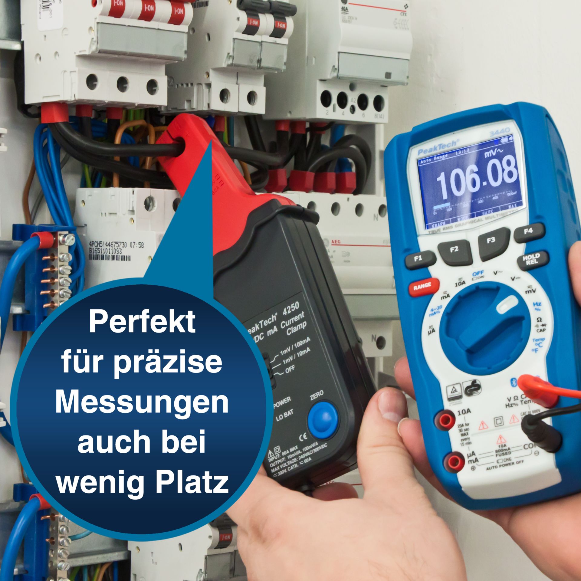 PeakTech P 4250 Stromzangenadapter 60A AC/DC mit 4mm Stecker 