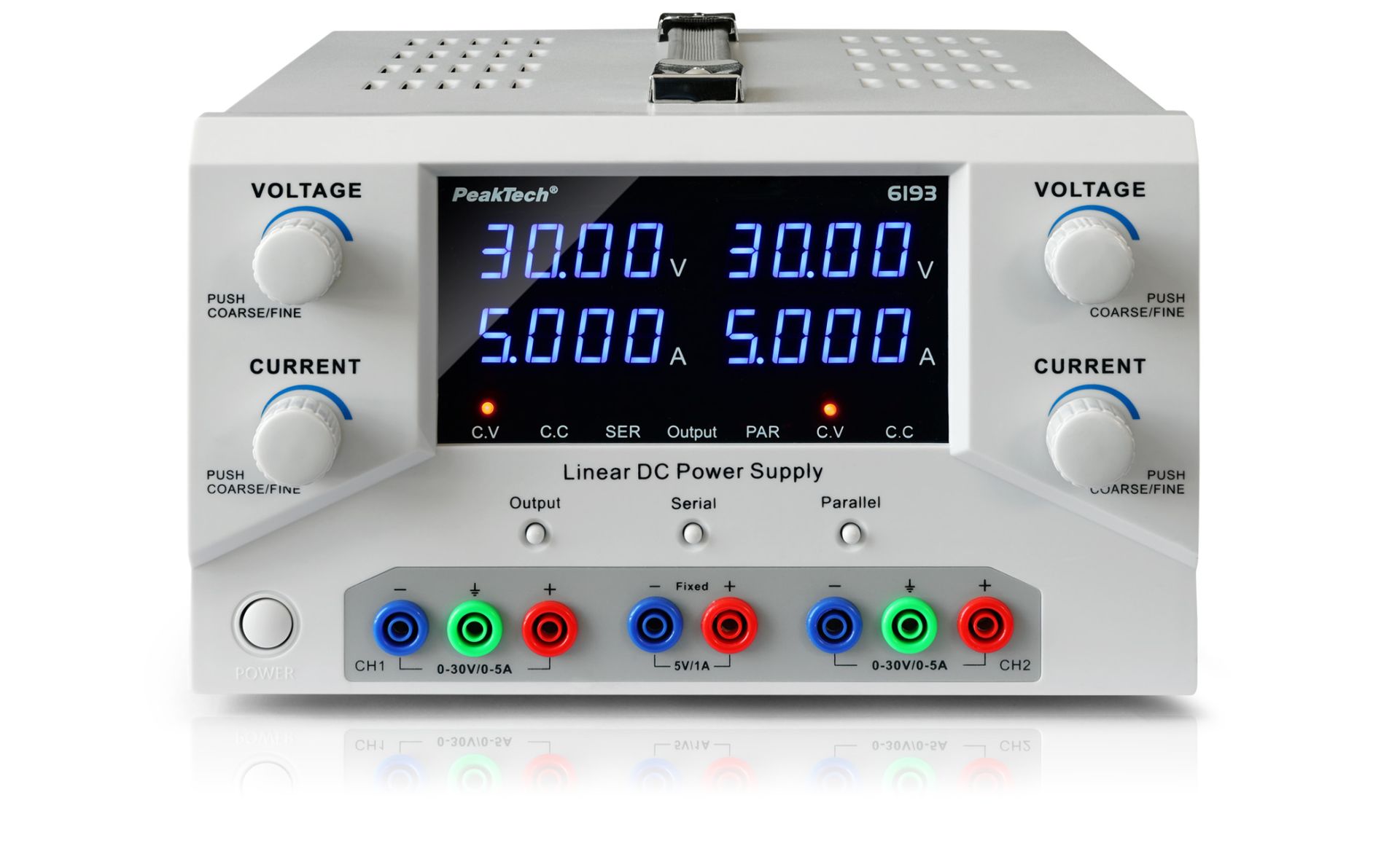 PeakTech P 6193 Digital Labornetzgerät 2x 0-30 V / 0-5 A DC & USB 
