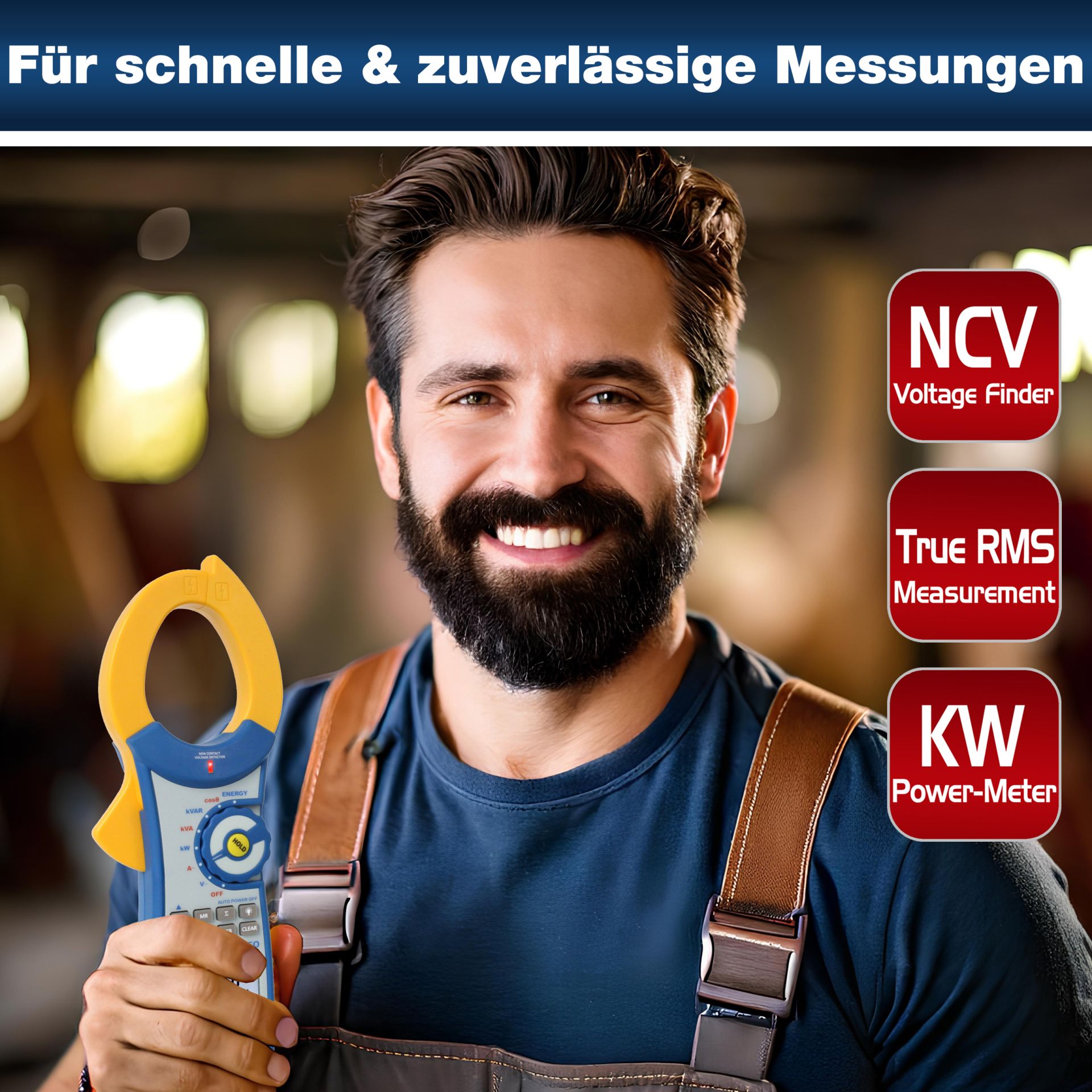 PeakTech P 1660 TrueRMS Leistungs-Stromzange 1000 A AC bis 750 kW