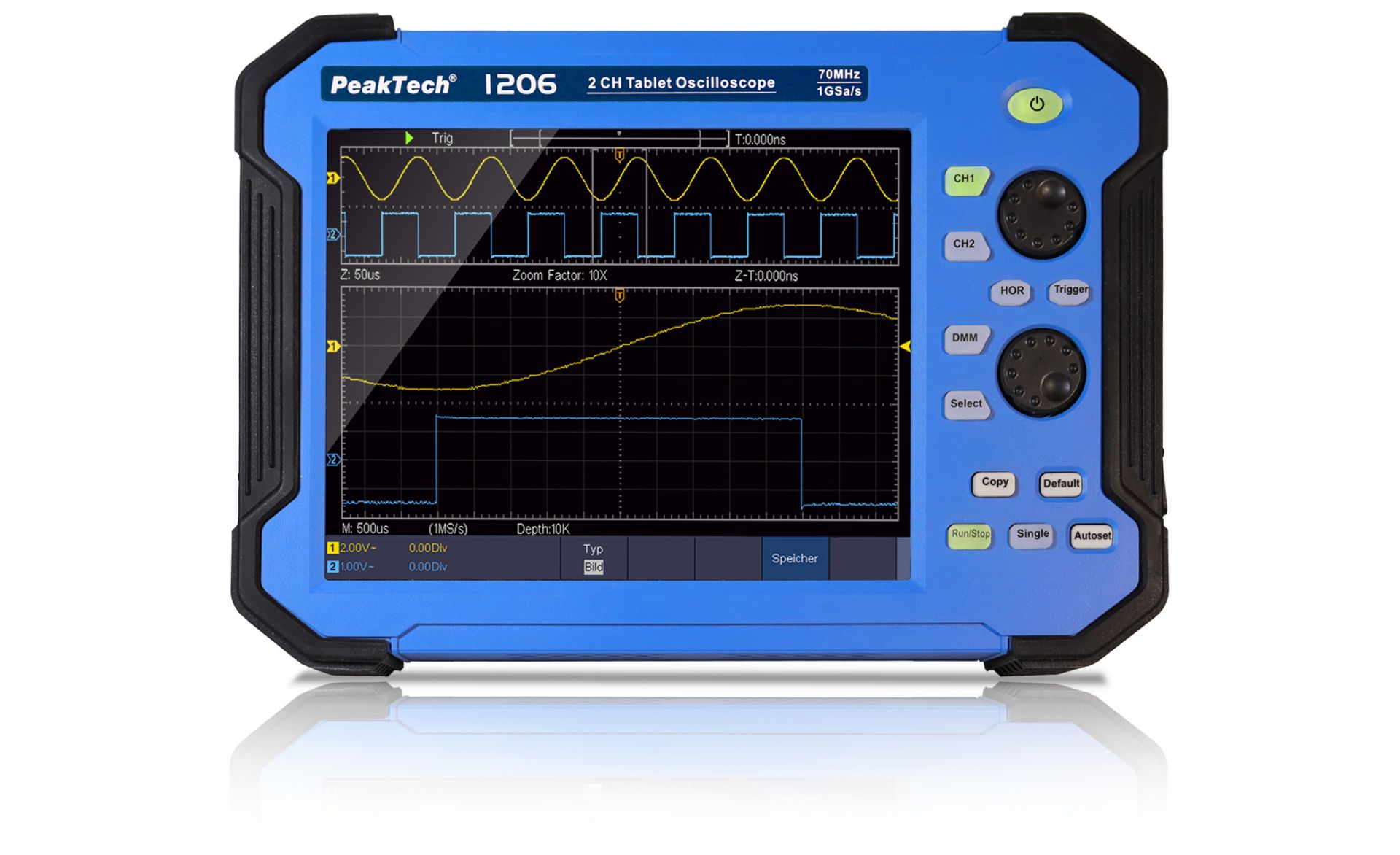 PeakTech P 1206 70 MHz / 2 CH, 1 GS/s Tablet Oszilloskop