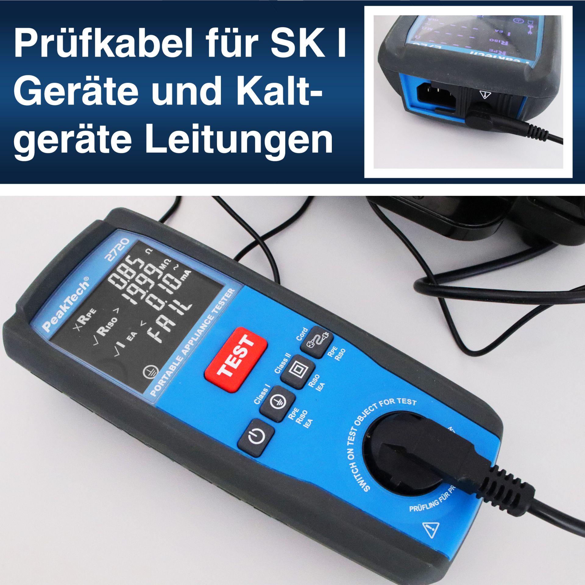 PeakTech P 2720 PAT-Tester für ortsveränderliche Geräte 