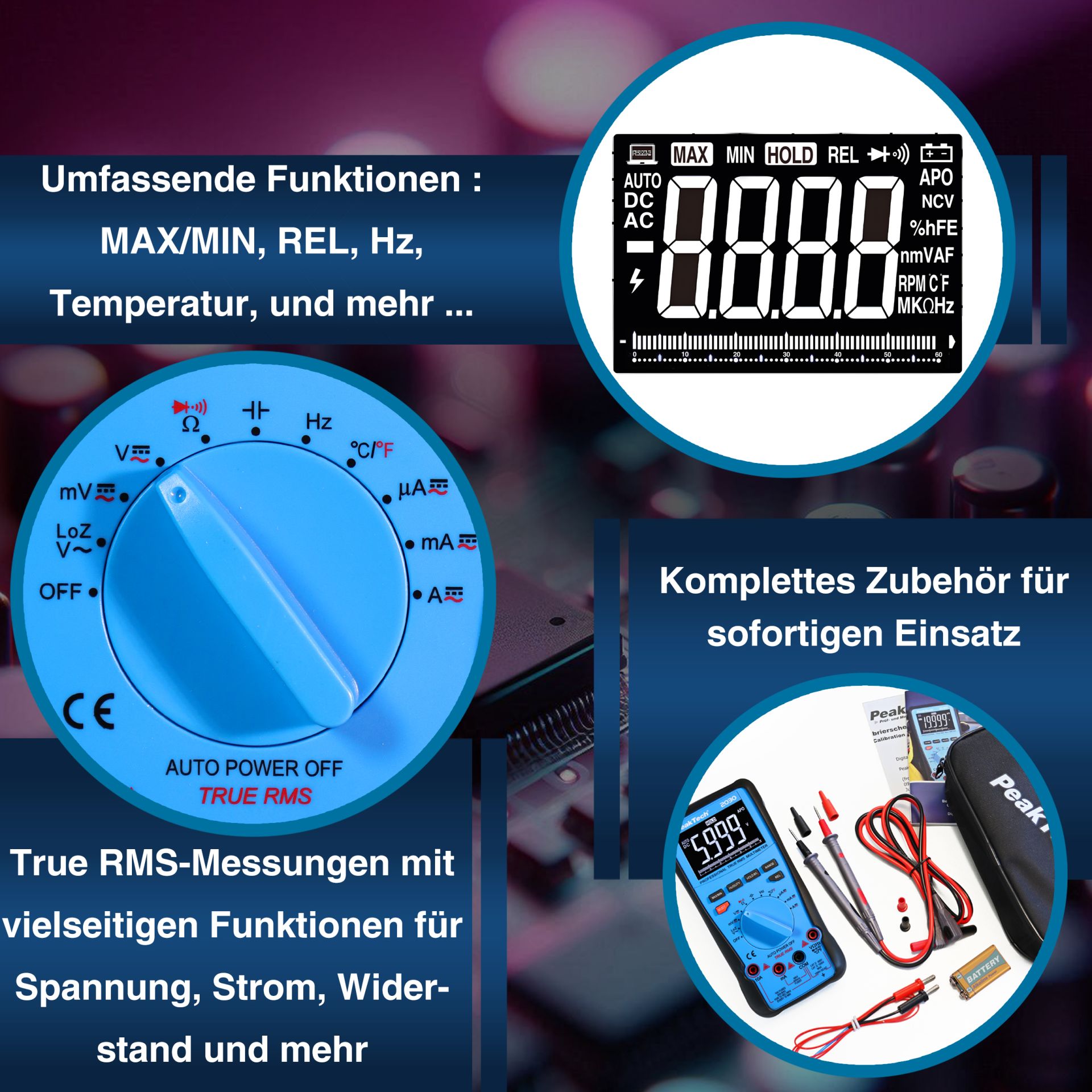 PeakTech P 2030 True RMS 1000 V Digitalmultimeter 6000 Counts