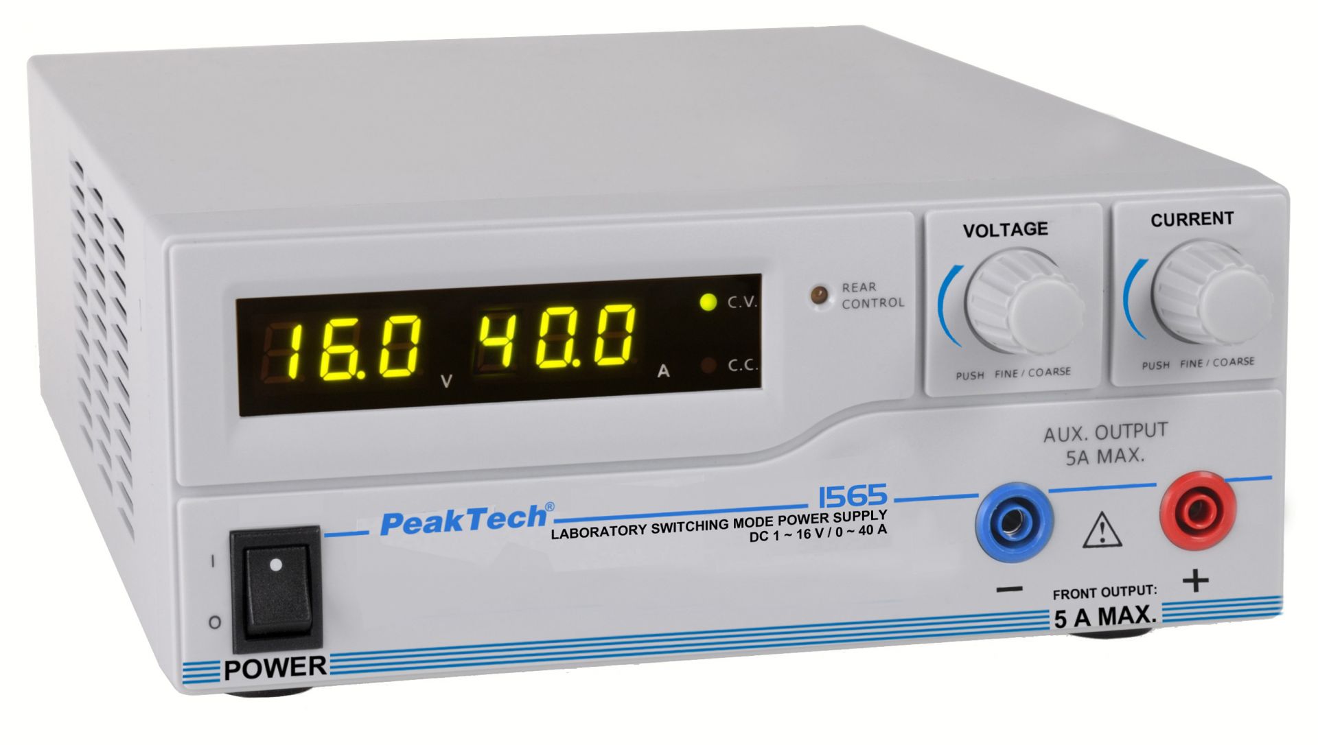 PeakTech P 1565 Labor-Schaltnetzteil DC 1 - 16V / 0 - 40A mit USB