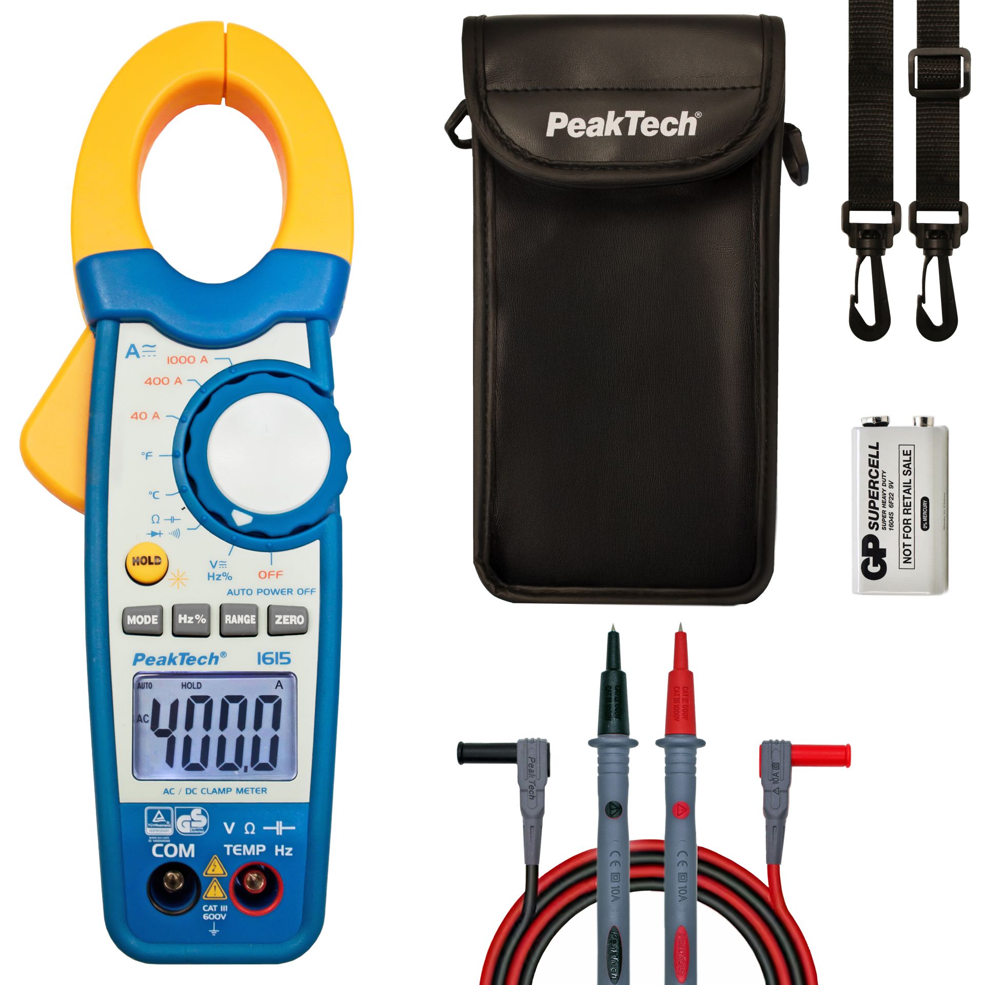 PeakTech P 1615 Stromzange 4.000 Counts 1000 A AC/DC