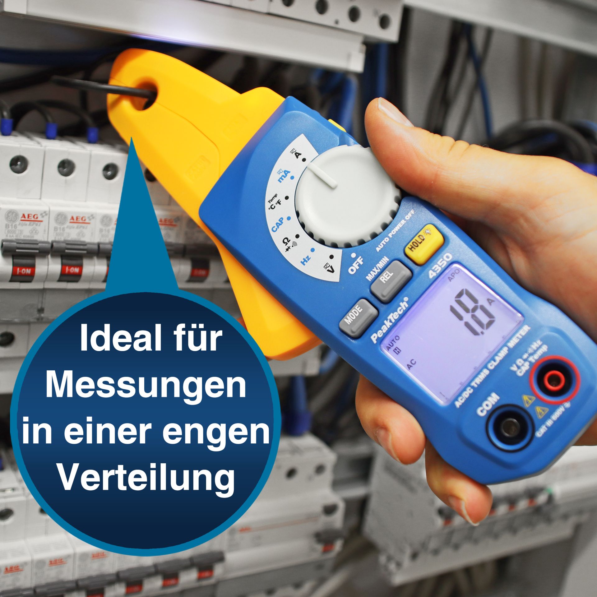 PeakTech P 4350 True RMS Stromzange 4.000 Counts 80 A AC/DC, 600 V