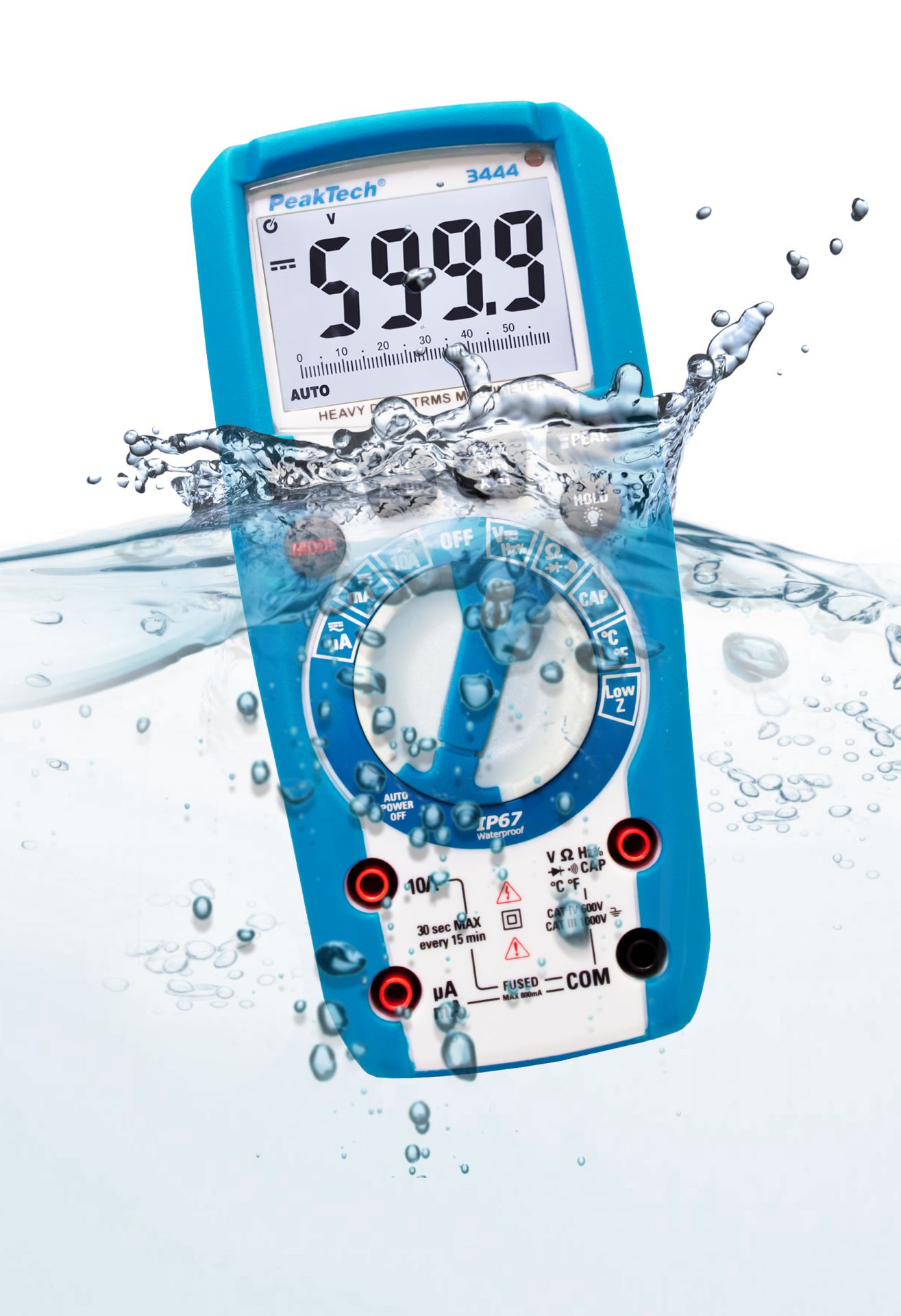 PeakTech P 3444 TrueRMS Digitalmultimeter 6.000 Counts, IP67