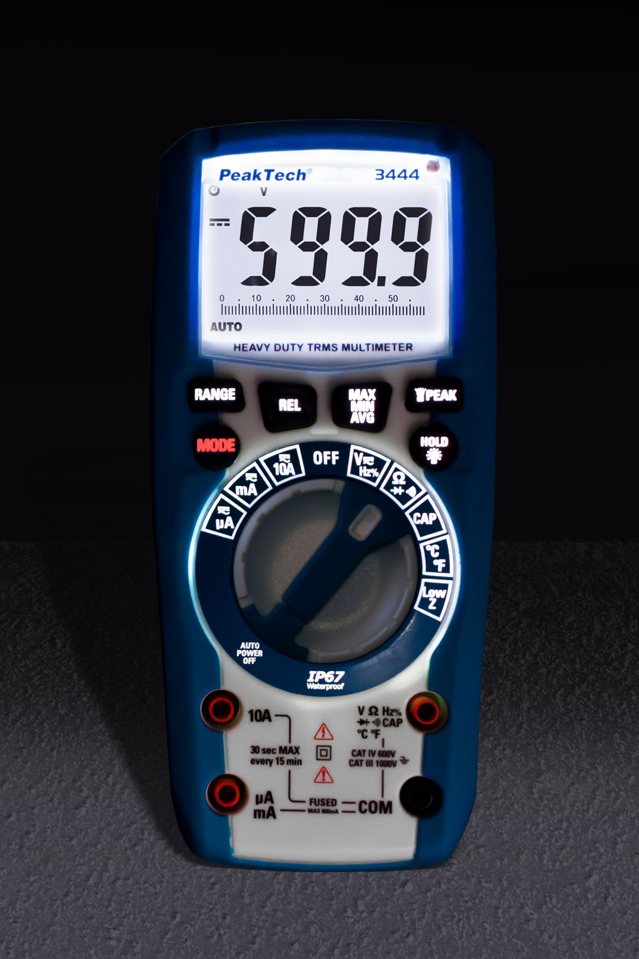 PeakTech P 3444 TrueRMS Digitalmultimeter 6.000 Counts, IP67