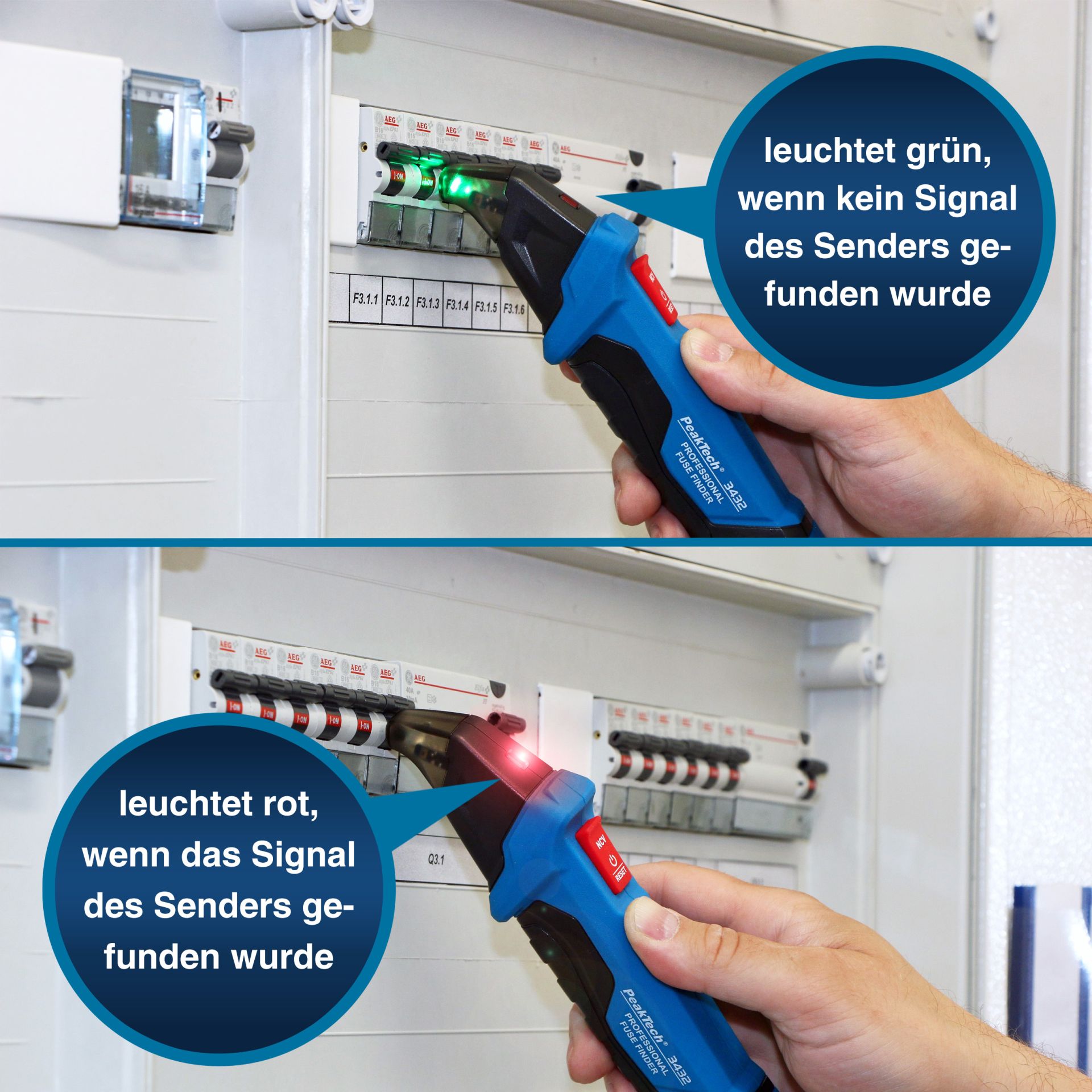 PeakTech® P 3432 Sicherungsfinder mit RCD Tester