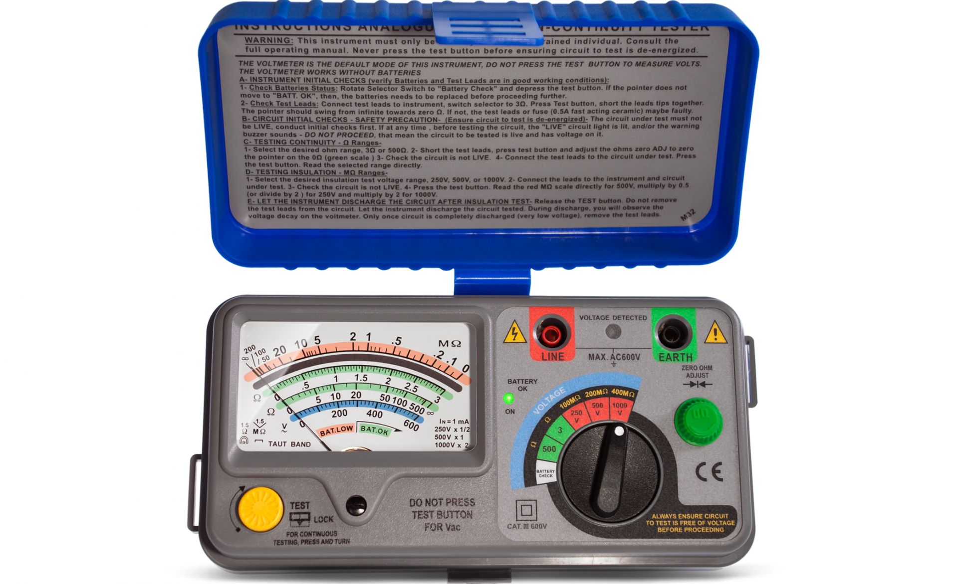 PeakTech P 2675 Isolationsmessgerät Analog, 250/500/1000 V 