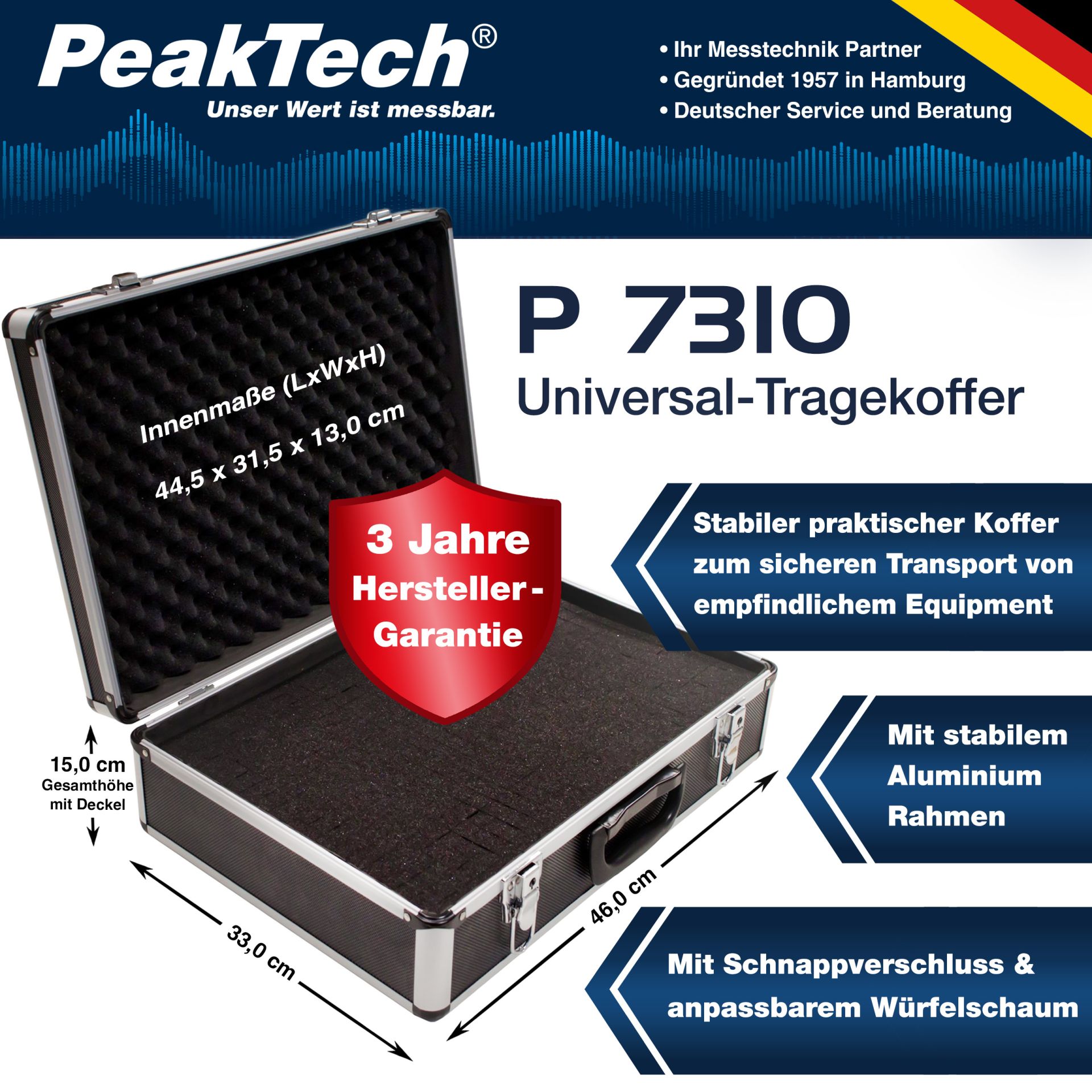PeakTech P 7310 Koffer für Messgeräte 460 x 330 x 150 mm