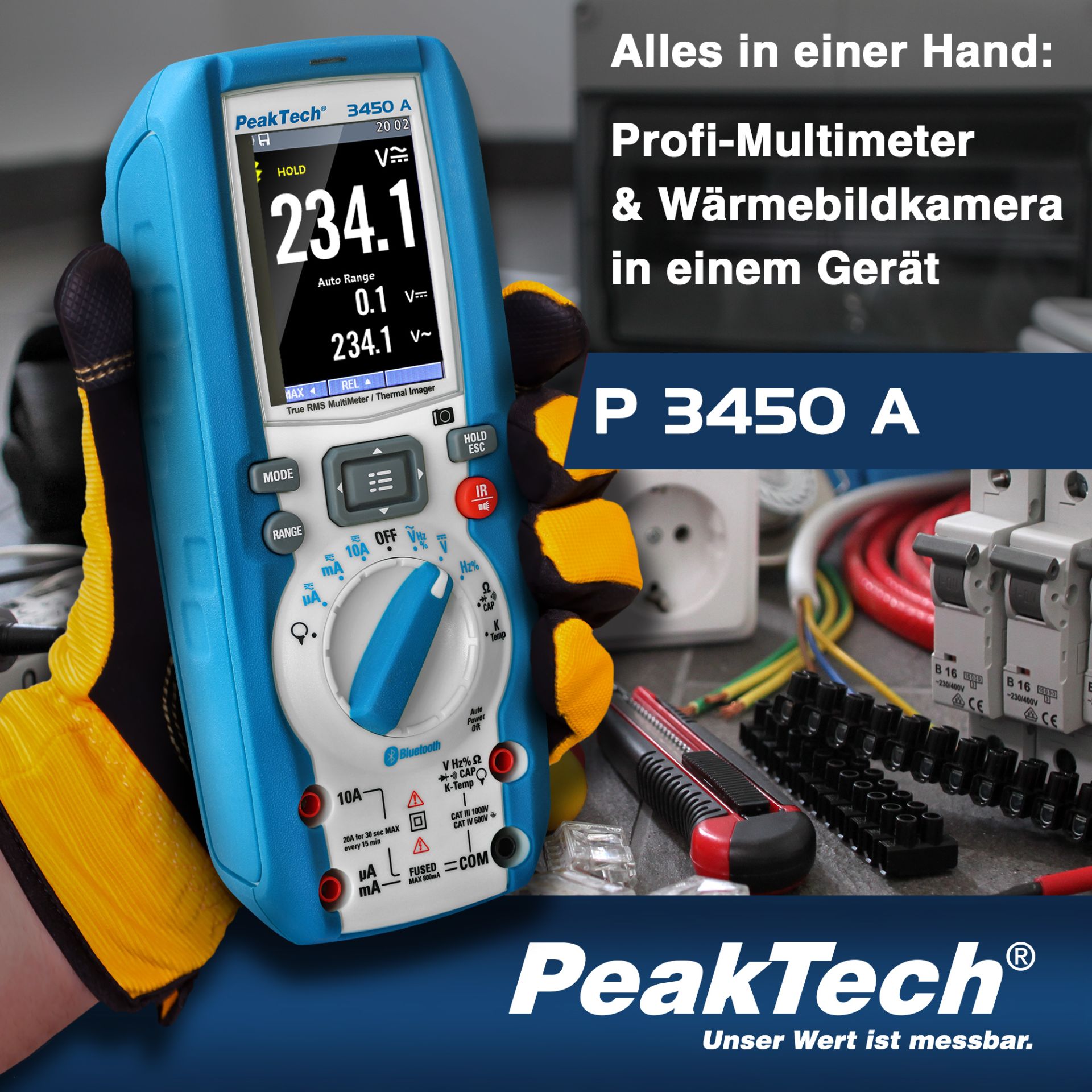 PeakTech P 3450 A True RMS Grafikmultimeter mit Wärmebildkamera