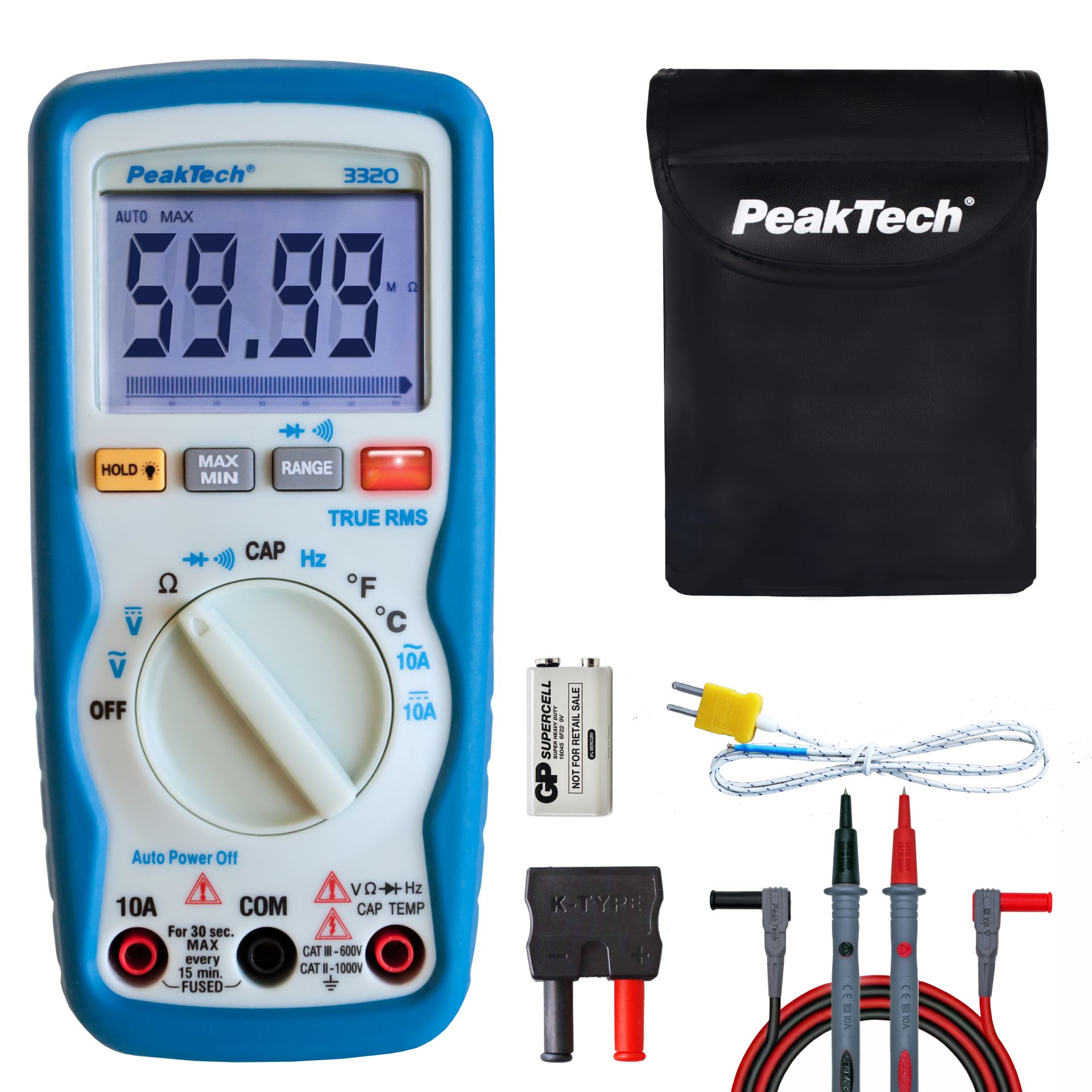 PeakTech P 3320 Digitalmultimeter, 6.000 Counts, TrueRMS 